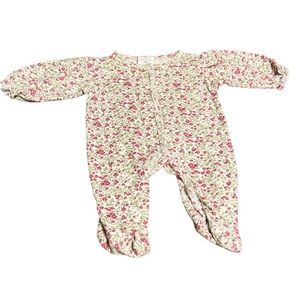 White, Pink, and Green Laura Ashley Baby Floral Sleeper